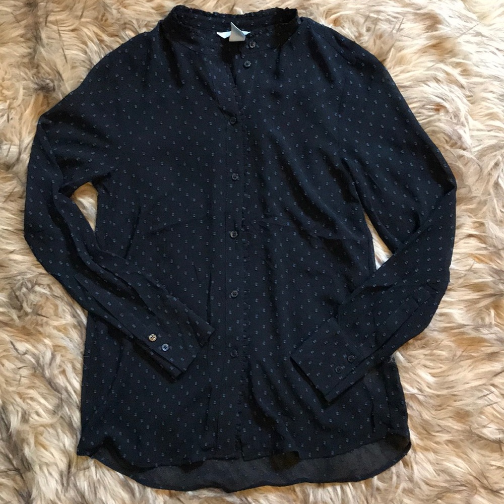 H&M black sheer blouse